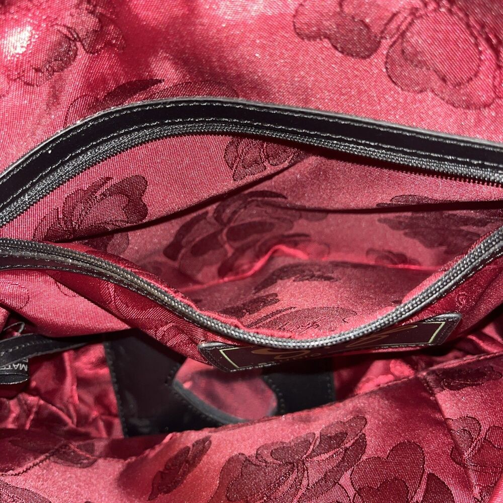 Sharif Studio Embossed Snake  Leather Trim Expanding Purse Burgundy Dust Bag NEW - Picture 5 of 16